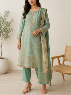 Bin Saeed Embroidered Luxury Lawn Salwar Kameez